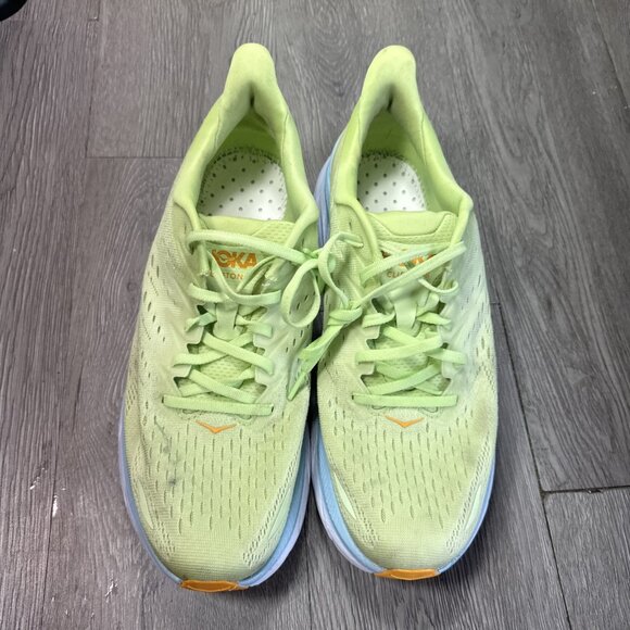 Hoka One One Clifton 8 Men Size 11 D Shoes Yellow Green Running Comfort Sneakers main image 5